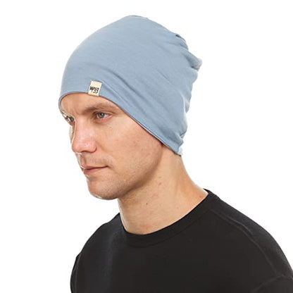 Minus33 Merino Wool Micro Weight Reversible Beanie - color: Slate Blue / Ash Gray