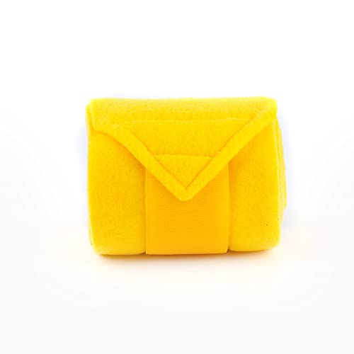 Horse Polo Wraps 2.5m Soft Fleece Polo Wraps Equestrian Leg Bandage Wrap Set of 4 Packs (Yellow - 2.5m) - color: Yellow - 2.5m