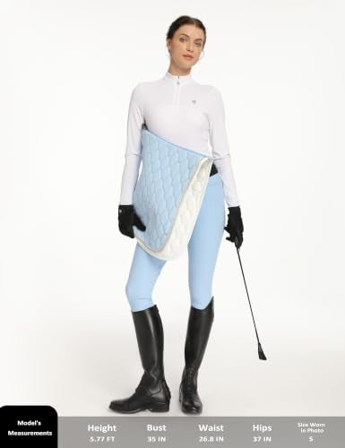Harrison Howard Women’s Equestrian Riding Shirt, UPF 50+ Quarter Zip Breathable Horse Riding Top, Quick Dry Schooling Shirt - color: White, size: Medium
