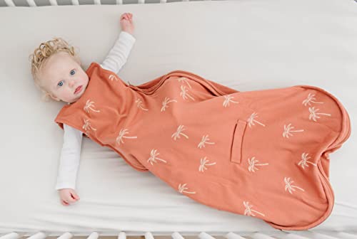 Woolino Ultimate Baby Sleep Sack – 4 Season Merino Wool Sleeping Bag, Organic Cotton Outer, Temp Regulating Blanket, Adjustable Sleep Sack Universal Size 2–24 Months - Palms - color: Palms