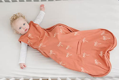 Woolino Ultimate Baby Sleep Sack – 4 Season Merino Wool Sleeping Bag, Organic Cotton Outer, Temp Regulating Blanket, Adjustable Sleep Sack Universal Size 2–24 Months - Palms - color: Palms