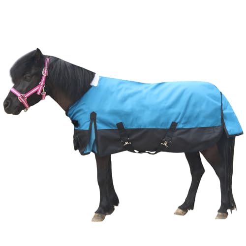 1200D Mini Horse/Pony Blanket 0g No-Fill Waterproof Turnout Sheet - color: Peacock Blue, size: 36"