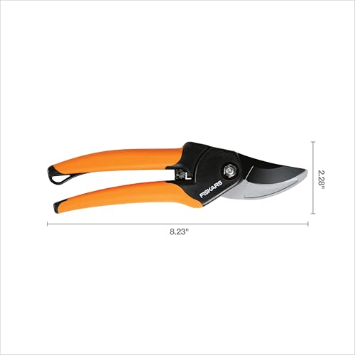 Fiskars SoftGrip Bypass Pruning Shears, 5/8” Cut Capacity Garden Clippers | Right and Left-Handed Use, Steel Blade with Low Friction Coating, Rust Resistant Garden Clippers for Stems & Branches - style: Soft Grip Pruner