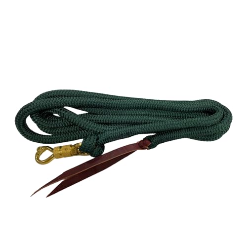 Parelli 12 Foot Training Rope - Strong Everyday Use All-Purpose Horse Lead Rope with Loop & Latigo Popper | 9/16" Diameter Smooth Yachting Braid, Green - color: Green