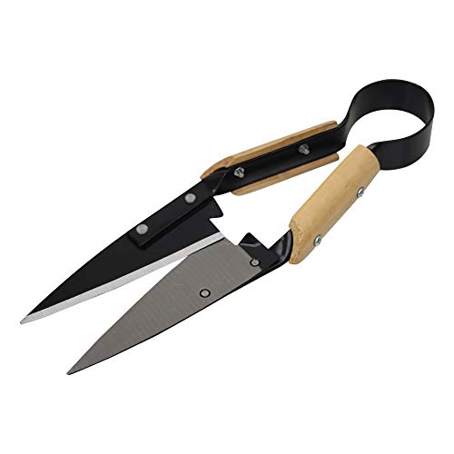 Single Bow Sheep Shears, Heavy Duty 6.1-Inch Carbon Steel Blade, 12.5-Inch Long Hand Shears for Sheep, Alpaca, Goat, Rabbit, Horse & Dog, Farm Grooming Scissors (Black) - color: Black