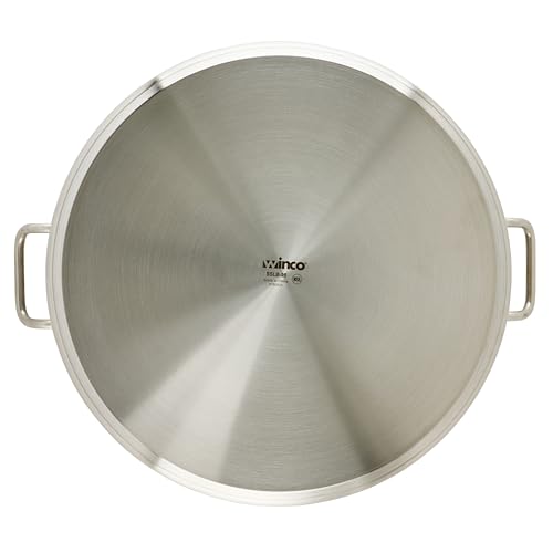 Winware - Stainless Steel 25 Quart Brasier with Cover | Made from extra-heavyweight 6mm thick 3003 aluminum, Great for Braising, Simmering, Batch Cooking and Restaurant Kitchens - size: 25 Quarts