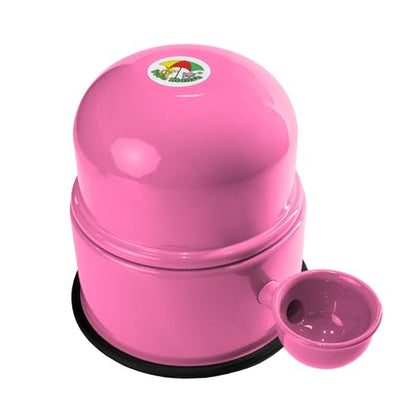 Pet Water Dispenser for Dogs and Cats, 47.3 oz – Gravity-Fed Aluminum Water Bowl, Prevents Wet Fur, Provides Continuous Fresh Water, Electrostatic Coated Finish, Vida Mansa (Pink) - color: Pink