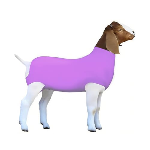 Spandex Goat Tube for Show Goats - Show Livestock Supplies: Goat Covers & Blankets (Violet, Medium) - color: violet, size: Medium