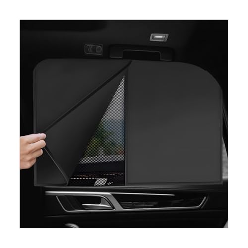 2 PCS Car Window Shades, Magnetic Double Layer Auto Back Side Window Sunshade Privacy Curtain, Full Cover/Half Shade Back Windows Sun Protection Cover for Car Truck SUV - color: Rear Window