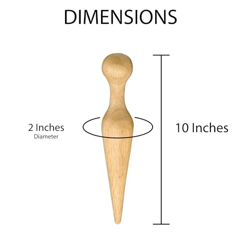 HIC Kitchen Wooden Pestle for Chinois, Hardwood, Cone-Shaped, For Purees, Sauces, Soups, Jams, And More, 8-Inches - style: Wooden Pestle for Chinois