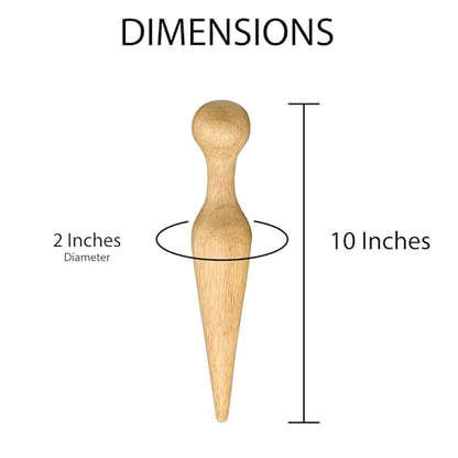 HIC Kitchen Wooden Pestle for Chinois, Hardwood, Cone-Shaped, For Purees, Sauces, Soups, Jams, And More, 8-Inches - style: Wooden Pestle for Chinois