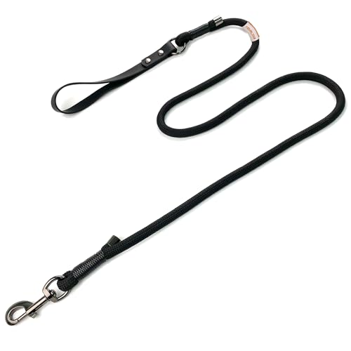 FOVRLZSE 5FT Heavy Duty Dog Leash, Large Medium Dogs, Black - color: BLACK