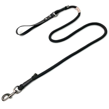 FOVRLZSE 5FT Heavy Duty Dog Leash, Large Medium Dogs, Black - color: BLACK