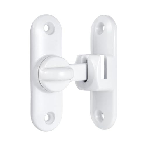 White 90/180 Degree Barn Door Latches,Flip Gate Lock - color: White