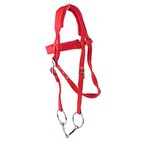 JTLB Horse Bridle English Bridle Horse Bridle Rein Harness Headstalls with Soft Cushion Red