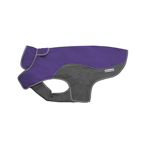 Jacket for All Dogs, Fleece-Lined, Waterproof Doggie Vest, Reflective Pet Parka (XX-Small, Purple and Grey) - color: Purple/Grey, size: XX-Small