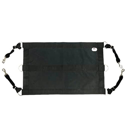 Majestic Ally 1200D 29"x19" Horse Stall Guard with Replaceable and Adjustable Length Straps and Replaceable Hardware (Black Black) - color: Black Black