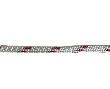 Blue Ox Rope 7/16" Yacht Braid Premium Polyester, White/red/Blue, 50 ft - size: 50 feet