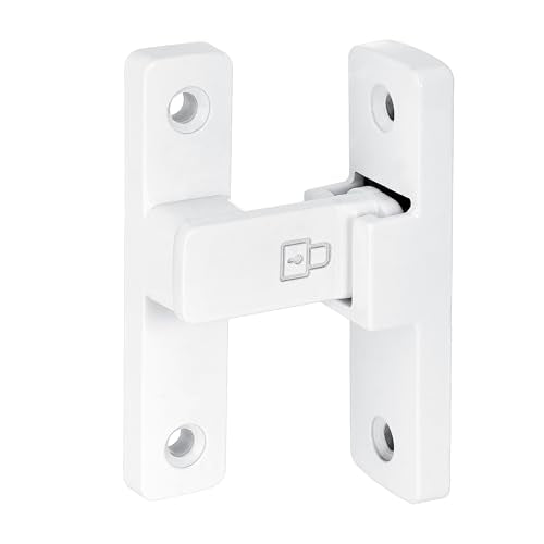 White 90 Degree Barn Door Lock ，Right Angle Door Lock Latch - color: White_90 Degree
