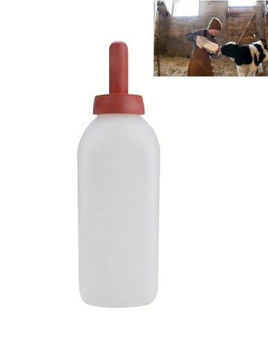 Calf Bottle and Nipples Snap on 2 Quart, Livestock Baby Feeding Bottle - size: 2L