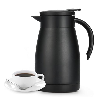 27oz Insulated Coffee Carafe with Handle, Black - color: Black, size: 27 Ounces