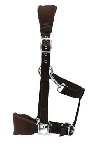 Henri de Rivel Ergonomic Comfort Halter and Lead Rope Set-Brown-Pony - color: Brown, size: Pony