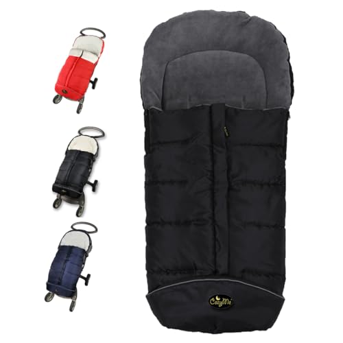 CozyMe Stroller Footmuff, Insulated Stroller Blanket Evelution, Water Repellent Winter Bunting Bag for Strollers, Central Open, Height Adjustable, M6-4T - color: Grey