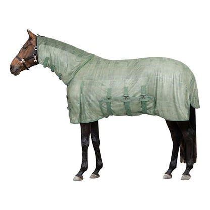 Horze Defense Combo Neck Fly Sheet - New Extremes Dot - 81 in - color: New Extremes Dot, size: 81 in