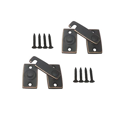 QCAA Solid Brass Shutter Bar/Door Latch, 7/8" x 2-3/32", Classic Bronze, 2 Pack, Made in Taiwan - color: Classic Bronze, size: 2 Pack