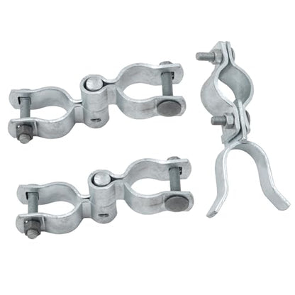 VIVIDA 1-3/8" Chain Link Fence Gate Hinge Kit, Chain Link Gate Hardware | Include 1-3/8" Fence Gate Hinge Kit, 1-3/8" Chain Link Gate Latch, Galvanized Steel - size: 1-3/8" × 1-3/8" (SILVER)