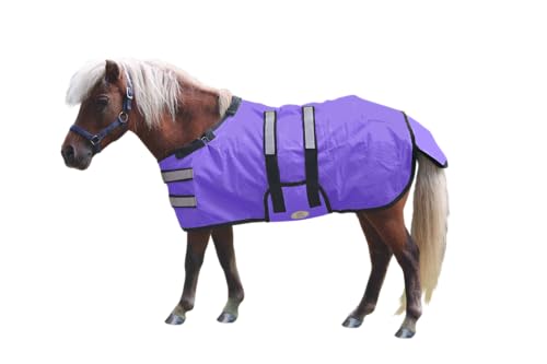 Derby Originals Mini Horse & Foal Winter Turnout Blanket – Reflective, No-Hardware Design, 600D Waterproof Outer, 150g Insulation, 170T Lining, Adjustable Fit, 1-Year Warranty - color: Purple