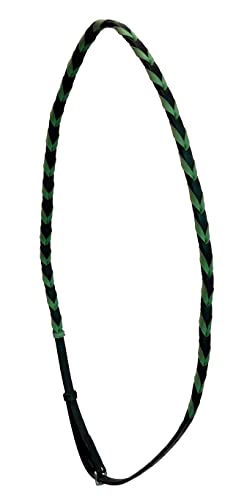 Leather Equestrian Horse Neck Strap - color: Black and Teal, size: 50"