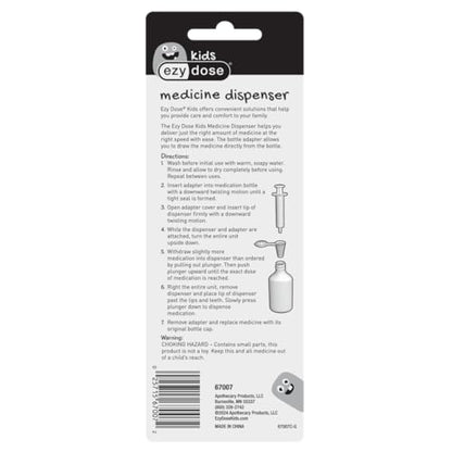 EZY DOSE Kids Baby Oral Syringe & Dispenser Calibrated for Liquid Medicine, Reduce Mess and Spills, Easy Way to Orally Administer Medication, 10 mL/2 TSP, Includes Bottle Adapter, Clear, BPA Free - size: 10 mL + Bottle Adapter
