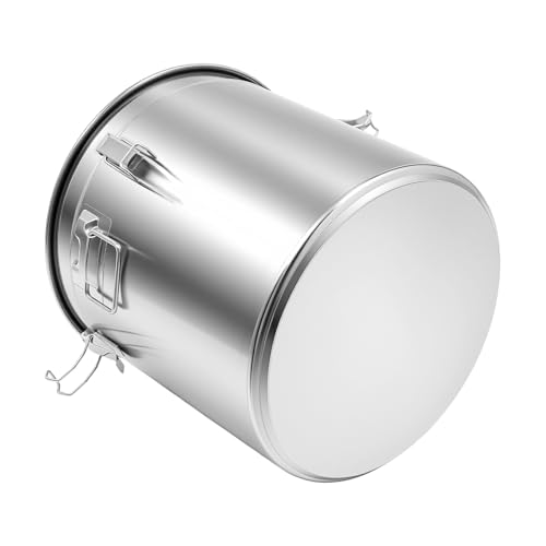 12.7Gal Stainless Steel Canister with Airtight Lid 58-73Lbs Flour Storage Containers for Kitchen Metal Rice Bucket Coffee Canister Dog Food Container Milk Can w/Handles&Sealing Buckles (48L) - color: 48L