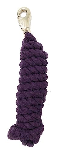 AJ Tack 10 Ft Cotton Lead Rope, 3/4 in, Bull Snap Navy Blue - color: Navy Blue