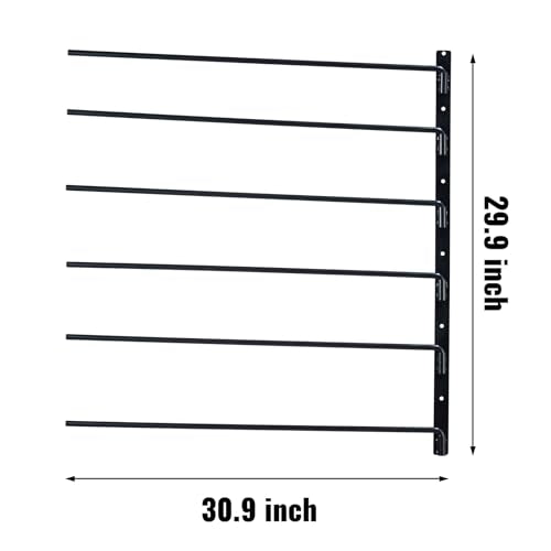 Happybuy Wall Mounted Saddle Rack,Swing Out Saddle Holder, Six Tiers Horse Saddle Stand, Space Saving Horse Pad and Blanket Rack for Tack Room Organization Trailer Accessories,30.9 x 29.9 x 5.5 in