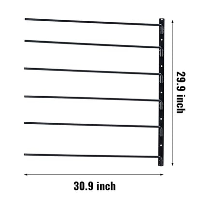 Happybuy Wall Mounted Saddle Rack,Swing Out Saddle Holder, Six Tiers Horse Saddle Stand, Space Saving Horse Pad and Blanket Rack for Tack Room Organization Trailer Accessories,30.9 x 29.9 x 5.5 in