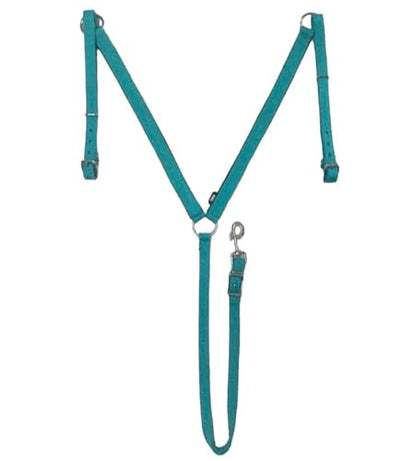 Majestic Ally Nylon Padded Equestrian Browband Headstall, Reins & BreastCollar Set for Horse- Full - color: Turquoise