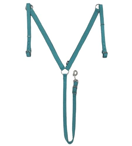 Majestic Ally Nylon Padded Equestrian Browband Headstall, Reins & BreastCollar Set for Horse- Full - color: Turquoise