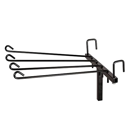 EASY-UP 4 Arm Swing Blanket and Pad Rack | Freestanding Portable Saddle Pad Rack for Horse Shows & Barns | Holds 4 Blankets or Pads | Removable Arms | Stable with T-Bar Base