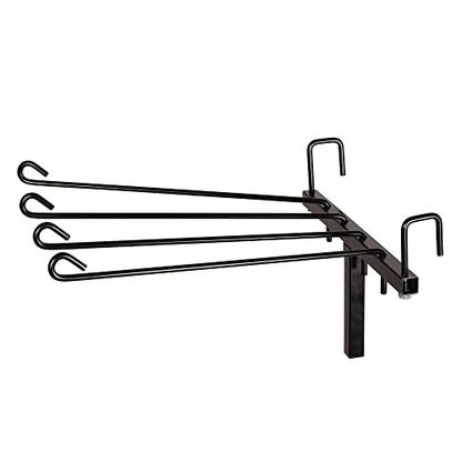 EASY-UP 4 Arm Swing Blanket and Pad Rack | Freestanding Portable Saddle Pad Rack for Horse Shows & Barns | Holds 4 Blankets or Pads | Removable Arms | Stable with T-Bar Base