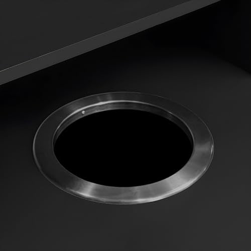 Flash Furniture Trash Can Enclosure, 32 Gallon, Black | 8" Drop Hole, Tray Shelf, Swing Door, Commercial Grade - color: Black