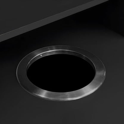 Flash Furniture Trash Can Enclosure, 32 Gallon, Black | 8" Drop Hole, Tray Shelf, Swing Door, Commercial Grade - color: Black