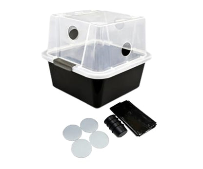 Myco Labs Grower's Select 28Q Cube Mushroom Monotub Fruiting Chamber with Filter Disks and Liner - size: 28 Quart