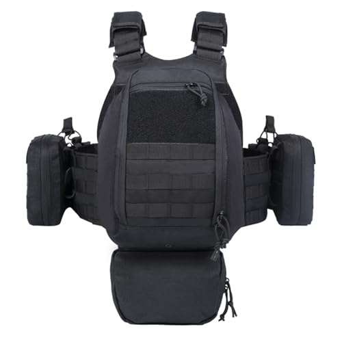 YAKEDA Outdoor Training Vest With PALS System MultiFunctional MOLLE Quick Release Vest- For Hiking, Camping Training - color: Black