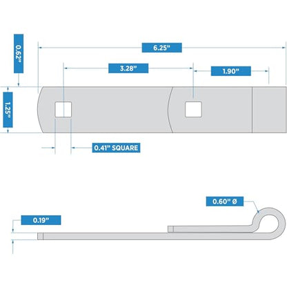 National Hardware N131-060 294BC Hinge Strap Zinc Plated, 6" x 1/2" - size: 6 Inch