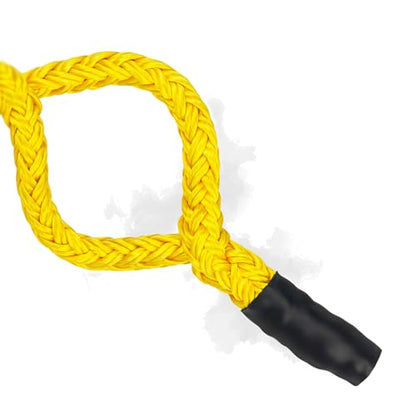 Pelican Rope 1/2" - 4 FT - Adjustable Rigging Block Sling with Aluminum Rings - 13,500 LBS MBS / 2,700 LBS WLL, 12 Strand, Polyester, Arborist Sling, Tree Climbing Gear - Single-Head, Yellow - style: Single-Head | 1/2" - 4 FT