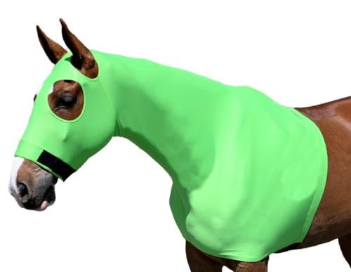 StretchX Pull On Slicker Hood L Lime Green - color: Lime Green, size: Large (1100-1400lbs)