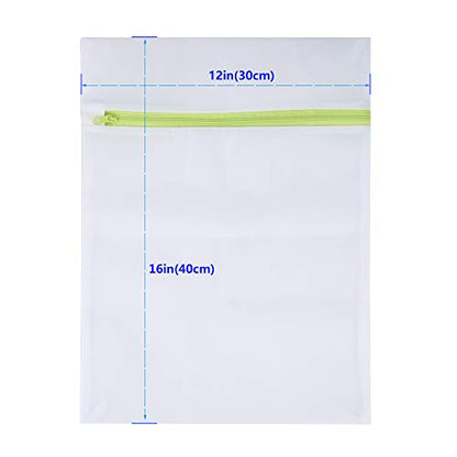Mesh Laundry Bags 6pcs 16*12 Inch Laundry Wash Bag Colorful Zipper (Medium) - color: Blue, Green, Pink, size: Medium