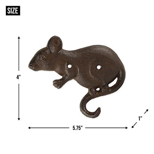 DII Cast Iron Decorative Wall Hook Set, Mouse, 2 Count - size: Mouse